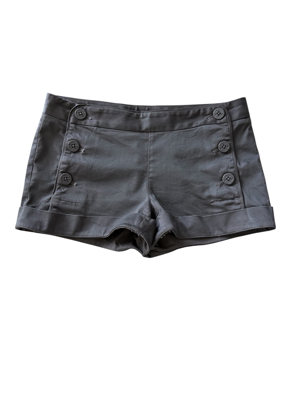 Aritzia Talula Starboard Mini Shorts Sailor Stretchy Low Rise Micro Grey Size 2